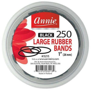 ANNIE 1" BLACK LARGE RUBBER BANDS 250CT *3213