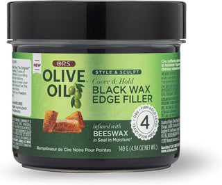 ORS Olive Oil Style & Sculpt Cover & Hold Black Wax Edge Filler Infused with Beeswax  4.9 oz