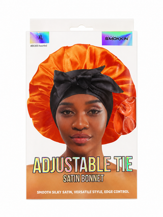 SMOKKIN ADJUSTABLE TIE SATIN BONNET L-XL