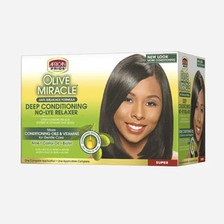 AFRICAN PRIDE OLIVE MIRACLE DEEP CONDITIONING  NO-LYE RELAXER SUPER