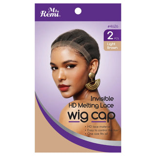 Ms. Remi HD Invisible Melting Wig Cap 2pc, Light Brown *4626