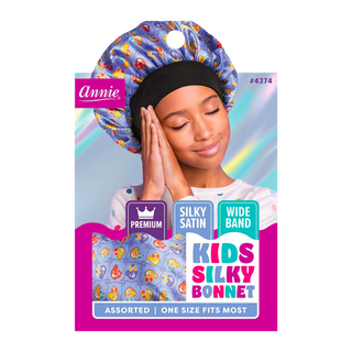 Annie Premium Kid's Silky Wide Edge Bonnet Headscarf w Dual Laye *4374