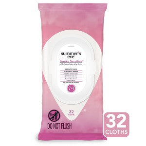 SUMMER'S EVE SIMPLY SENSITIVE LINGETTES QUOTIDIENNES DOUCES 32 UN.
