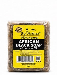 BY NATURES 100% NATURAL AFRICAN BLACK SOAP W/ LEMON OIL 6.5OZ