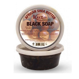 SAVON NOIR AU BEURRE DE KARITÉ AFRICAIN KUZA 8 OZ
