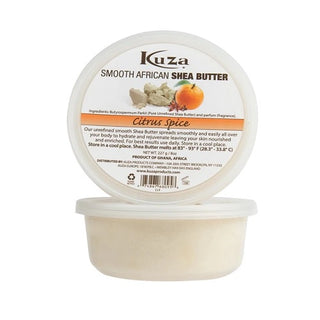 KUZA BEURRE DE KARITÉ AFRICAIN LISSE - AGRUMES ÉPICÉS 8OZ