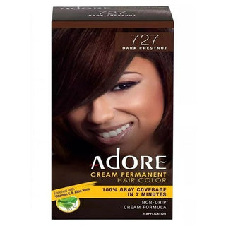 ADORE CREAM PERMANENT HAIR COLOR 727 DARK CHESTNUT - Beautylicious Canada