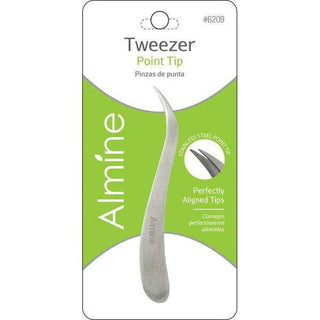 ALMINE Stainless Steel Point Tip Tweezers *6209 - Beautylicious Canada