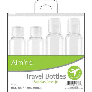 Almine Travel Bottles in Pouch 3 oz. 4ct *4748 - Beautylicious Canada