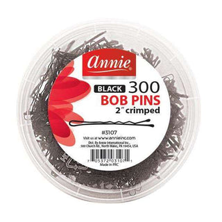ANNIE BOB PINS CRIMPED 2" 300CT BLACK *3107
