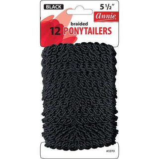 Annie Braided Ponytailers 12ct Black *3370 - Beautylicious Canada