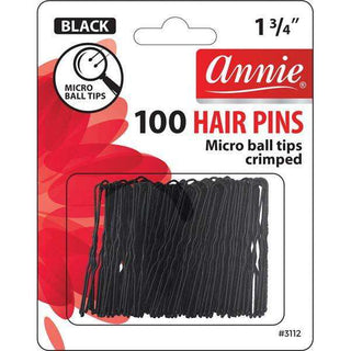 Annie Hair Pins 1 3/4In 100Ct Black Microball Tipped *3112 - Beautylicious Canada