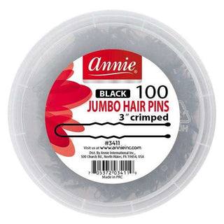 ANNIE 3" CRIMPED 100CT JUMBO HAIR PINS *3411