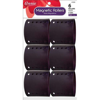 Annie Magnetic Roller 3In 6Ct Plum *1359 - Beautylicious Canada