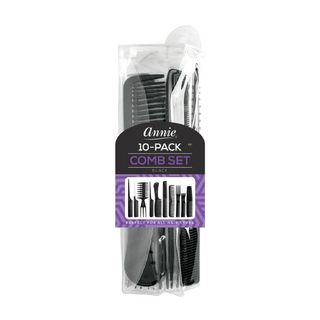 Annie Professional Comb Set 10Ct Black *81 - Beautylicious Canada