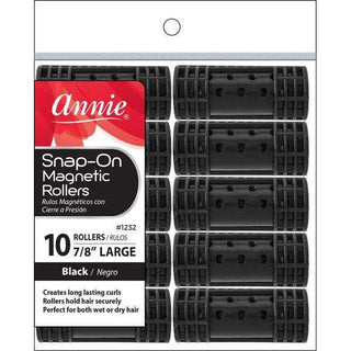 Annie Snap - On Magnetic Rollers Size L 10Ct Black *1232 - Beautylicious Canada
