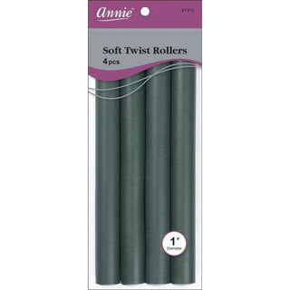 Annie Soft Twist Rollers 1" XL Dark Green (4pcs) *1215 - Beautylicious Canada