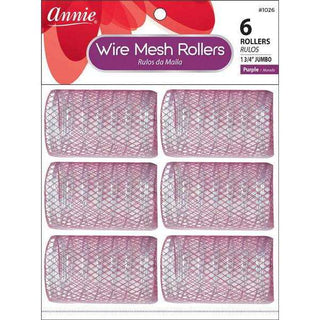 Annie Wire Mesh Rollers Jumbo 6Ct Purple *1026 - Beautylicious Canada