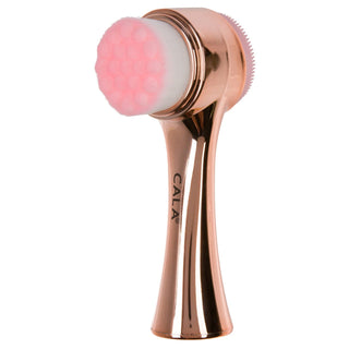 CALA DUAL - ACTION FACIAL CLEANSING BRUSH (ROSE GOLD & PINK) *67509 - Beautylicious Canada