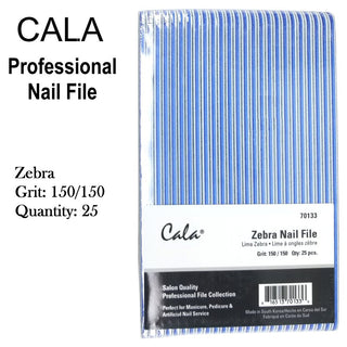 CALA ZEBRA NAIL FILE 150/150 GRIT (25PCS) *70133 - Beautylicious Canada