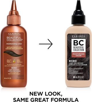 CLAIROL PROFESSIONAL BC SEMI - PERM. COLOR - B08D LIGHT ASH BROWN 3OZ - Beautylicious Canada