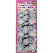 ÉLASTIQUES À CHEVEUX PERLES JUMELÉES JOY #16107
