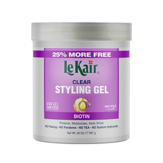 LEKAIR CLEAR STYLING GEL - BIOTIN 20OZ - Beautylicious Canada