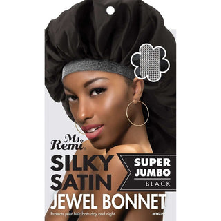 Ms. Remi Silky Satin Jewel Bonnet X - Jumbo Black *3609 - Beautylicious Canada