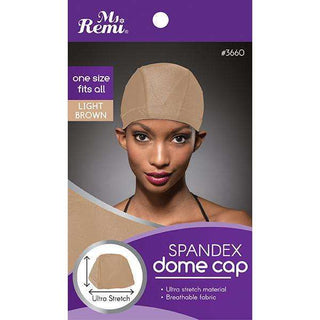 Ms. Remi Spandex Dome Cap Light Brown *3660 - Beautylicious Canada