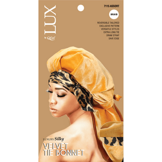 QFITT BRAID LUXURY SILKY VELVET TIE BONNET *7115 - Beautylicious Canada