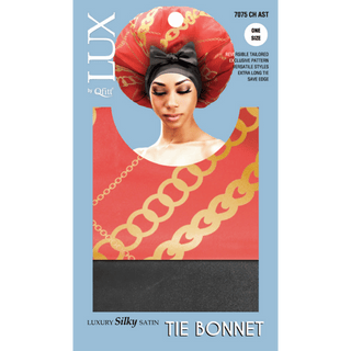 QFITT LUXURY SILKY SATIN TIE BONNET - PATTERN *7075 - Beautylicious Canada