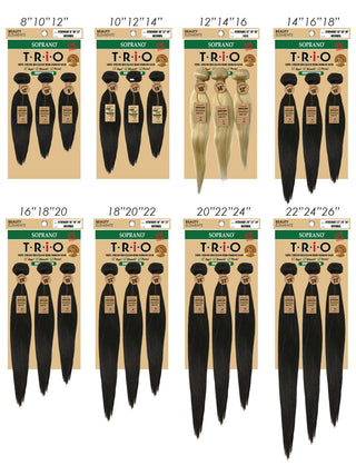 SOPRANO 9A+ BRAZILIAN REMI HUMAN HAIR TRIO/SINGLE BUNDLES NATURAL BLACK - Beautylicious Canada