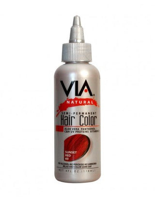 VIA NATURAL SEMI - PERMANENT HAIR COLOR *62 BRIGHT RED 4OZ - Beautylicious Canada