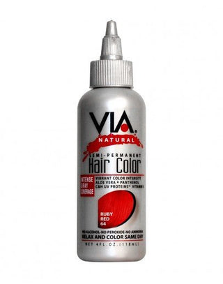 VIA NATURAL SEMI - PERMANENT HAIR COLOR *64 RUBY RED 4OZ - Beautylicious Canada