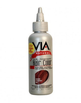 VIA NATURAL Semi - Permanent Hair Color *85 DARK CHERRY 4OZ - Beautylicious Canada